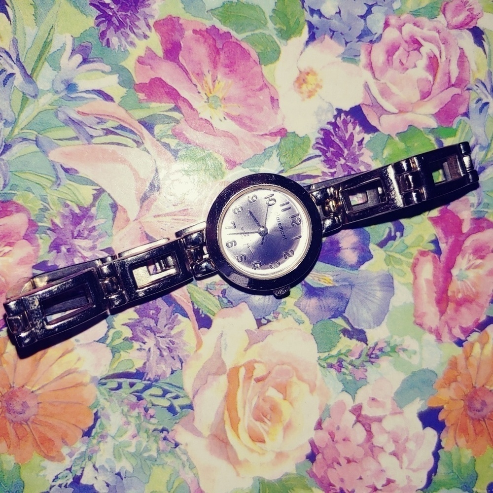 Clairmont watch vintage pink face